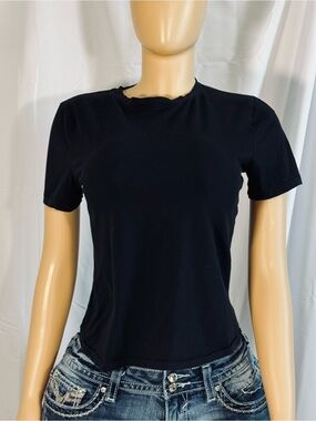 Scoop Black Crewneck Short Sleeve T-Shirt Large | Capsule Layering Basic